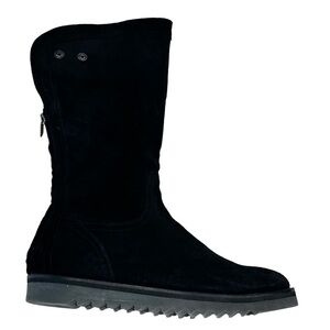 AQUATALIA Black Suede Adjustable Mid-Calf Cuff Boot Black Suede‎ Size 10